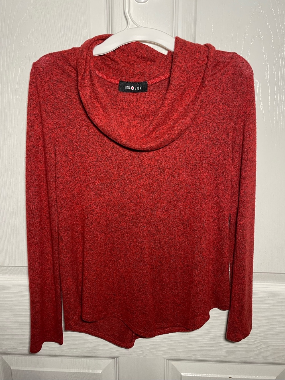 Amy Byer Red Cowl Neck Sweater